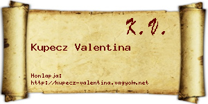 Kupecz Valentina névjegykártya